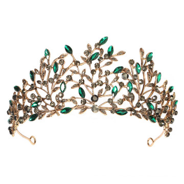 Vintage Alloy Rhinestone Half Round Tiara Crown Baroque Hairband Wedding Bride Luxury Hair Accessories Headband for Women Girl
